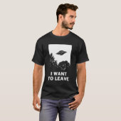 私は望む – Ufo離れのエイリアン信者 Tシャツ (正面フル)