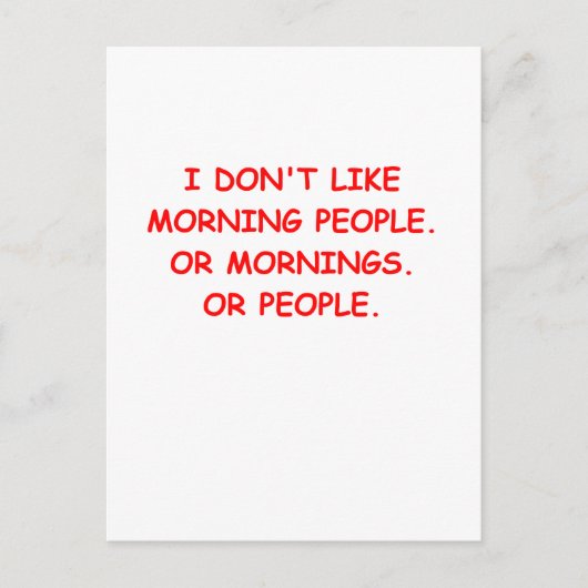 私は朝が嫌いだ ポストカード (正面)