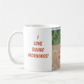 私は朝のアライグマのマグをすることを愛します コーヒーマグカップ (左)