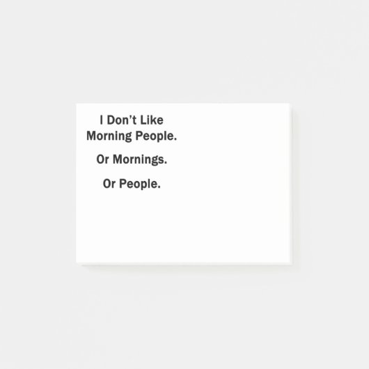 私は朝の人々を好みません ポストイット (正面)