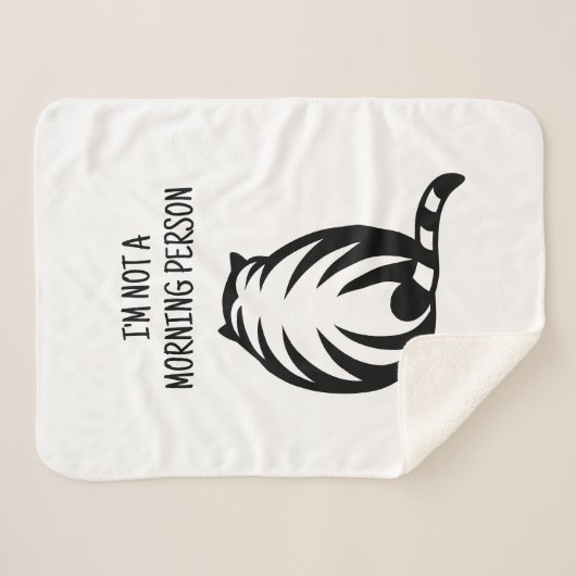 私は朝の人ではないおもしろいシェルパフリースブランケット シェルパブランケット (正面(横))