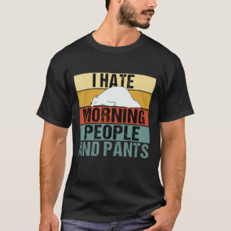 私は朝の人とパンツベアレトロが嫌い Tシャツ