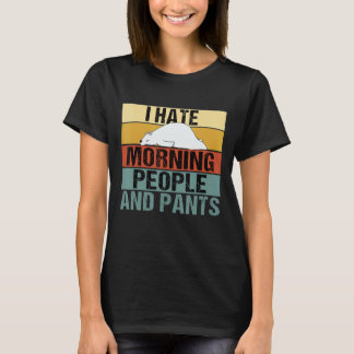 私は朝の人とパンツベアレトロが嫌い Tシャツ