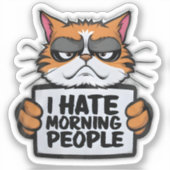 私は朝の人のステッカーが嫌い2 シール (正面)