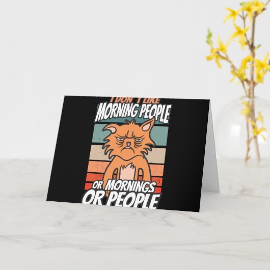 私は朝の人や朝の人や人が好きではない カード (黄色い花)