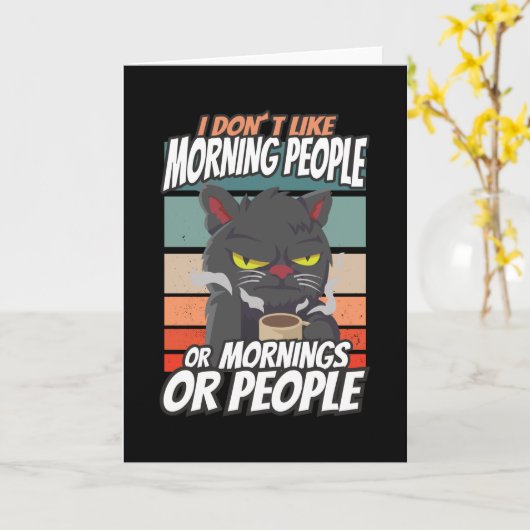 私は朝の人や朝の人や人が好きではない カード (黄色い花)