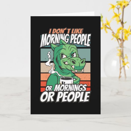 私は朝の人や朝の人や人が好きではない カード (黄色い花)