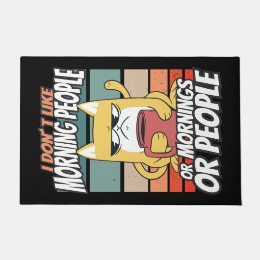 私は朝の人や朝の人や人が好きではない ドアマット (正面)