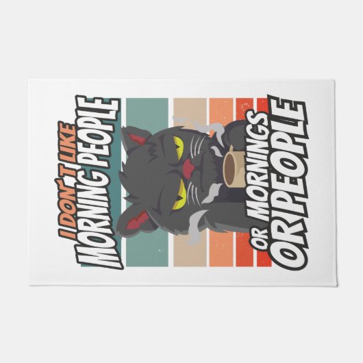 私は朝の人や朝の人や人が好きではない ドアマット (正面)