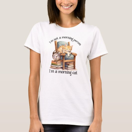 私は朝の人間ではない Tシャツ (正面)