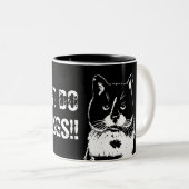 私は朝は休む!!ネコイラストレーション ツートーンマグカップ (正面右)