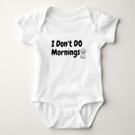 私は朝は休む。疲れた。ドッグ ベビーボディスーツ