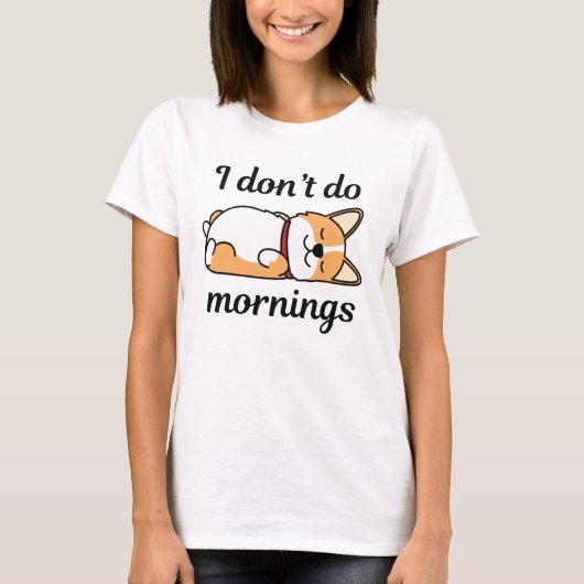 私は朝は休む Tシャツ (正面)