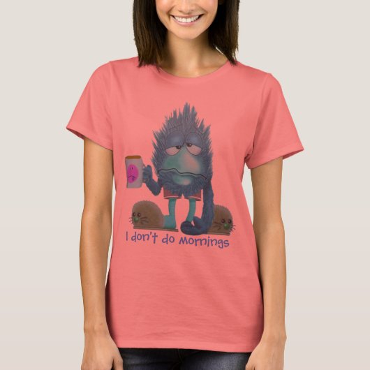 私は朝は休む Tシャツ (正面)