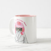 私は朝は朝はおもしろい不機嫌だ ツートーンマグカップ (正面左)