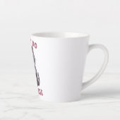 私は朝を行わない – コーヒーとグレー猫 カフェラテマグ (右)