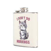 私は朝を行わない – コーヒーとグレー猫 フラスク (左)