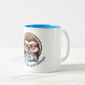 私は朝ハリネズミを行わない ツートーンマグカップ (正面右)