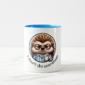 私は朝ハリネズミを行わない ツートーンマグカップ