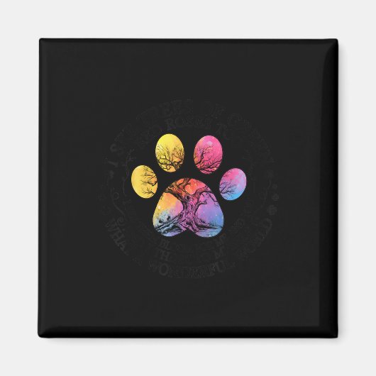 私は木々緑の赤いバラ素晴らしい世界地球を見る マグネット (正面)