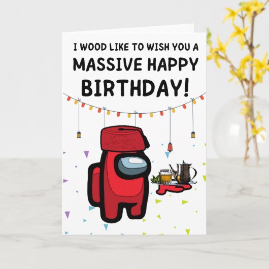 私は木のように巨大なハッピーバースデーを願う！ カード (黄色い花)