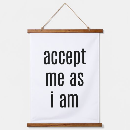 私は木の上の壁のタペストリーである私を受け入れる 吊り下げ型タペストリー (正面)