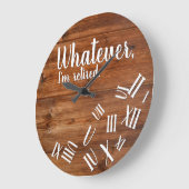 私は木の退職した消素朴却ローマ数字 ラージ壁時計 (傾斜)