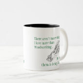 私は木工業および祖父であることを愛します! ツートーンマグカップ (正面右)