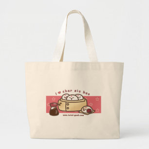 私は木炭siuのbaoのジャンボトートを愛します ラージトートバッグ