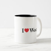 私は木製のマグを愛します ツートーンマグカップ (正面右)