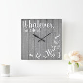 私は木退職したの素朴退職おもしろいだ スクエア壁時計 (ホーム)