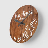 私は木退職したの素朴退職おもしろいだ ラウンド壁時計 (傾斜)