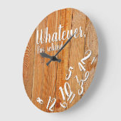 私は木退職したの素朴退職おもしろいだ ラージ壁時計 (傾斜)