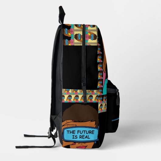 私は未来とその幻想的な姿を見ることができる プリントバックパック (左)