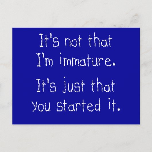 私は未熟ではない ポストカード (正面)