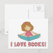 私は本が大好きです！ ポストカード (正面/裏面)