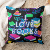 私は本が大好きカラフル クッション (ブランケット)