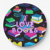 私は本が大好きカラフル ペーパープレート (正面)