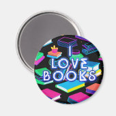 私は本が大好きカラフル マグネット (正面/裏面)