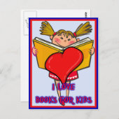 私は本が大好き子供へ ポストカード (正面/裏面)