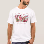私は本とコーヒーTシャツが大好き Tシャツ (正面)