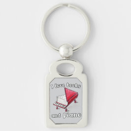 私は本とピアノ、本物のフリーハンドアートが大好き キーホルダー