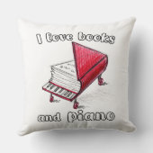 私は本とピアノ、本物のフリーハンドアートが大好き クッション (裏面)
