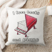 私は本とピアノ、本物のフリーハンドアートが大好き クッション (ブランケット)
