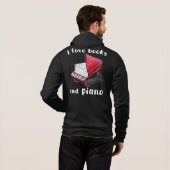 私は本とピアノ、本物のフリーハンドアートが大好き パーカ (裏面フル)