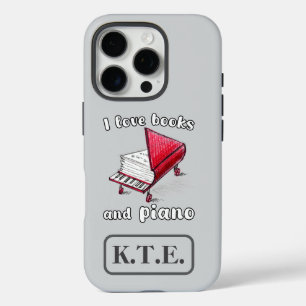 私は本とピアノ、本物のフリーハンドアートが大好き iPhone 16 PROケース
