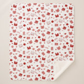 私は本と可愛読い赤い柄が大好き シェルパブランケット (正面)