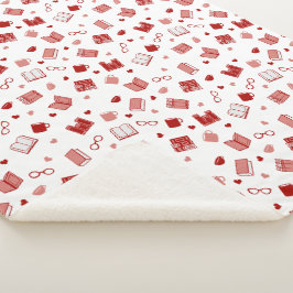 私は本と可愛読い赤い柄が大好き シェルパブランケット