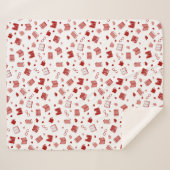 私は本と可愛読い赤い柄が大好き シェルパブランケット (正面(横))