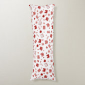 私は本と可愛読い赤い柄が大好き ボディピロー (正面縦)